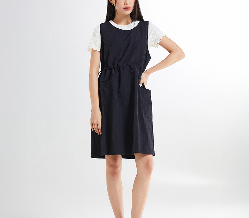 화섬 포켓 스트링 미니원피스_SPOWE37W04